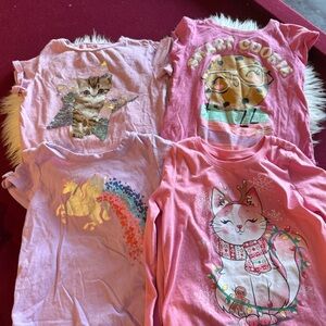 The Children's Place Pink and Purple Short Sleeve Tees with Playful Designs